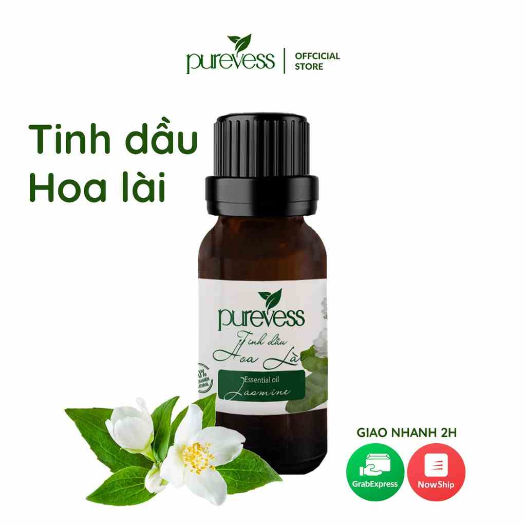 Tinh dầu Hoa Lài Purevess, thiên nhiên nguyên chất, giúp thư giãn và ngủ ngon 20ml