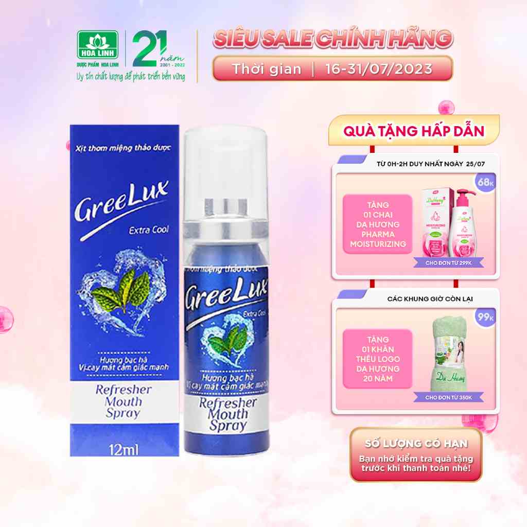 Xịt Thơm Miệng GreeLux Extra Cool 12ml (vị cay mát cảm giác mạnh)