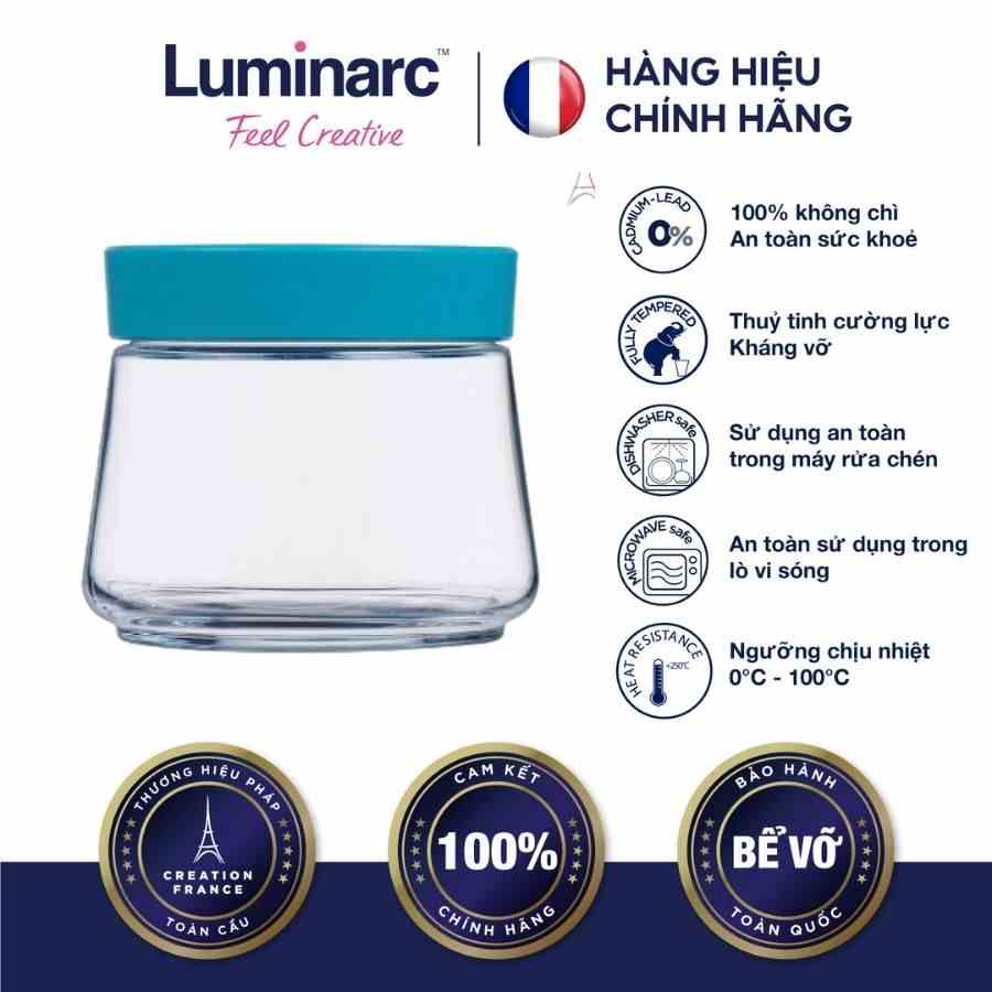 [Mã BMLTB35 giảm đến 35K đơn 99K] Bộ 3 Hũ Thuỷ Tinh Luminarc Swing Nắp Xanh 500ml- LUHUP5279