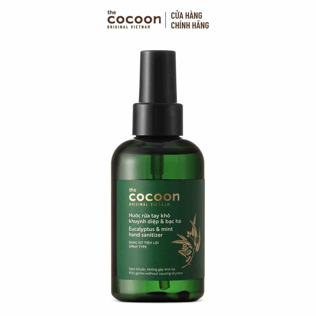 Nước rửa tay khô khuynh diệp & bạc hà Cocoon sạch khuẩn không gây khô da 140ml