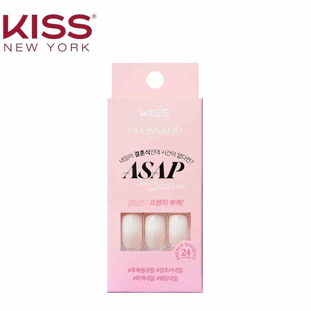 Bộ 24 Móng Tay Gel Tự Dán Press & Go Kiss New York Nail Box - French Bouquet (KKPA06KA)