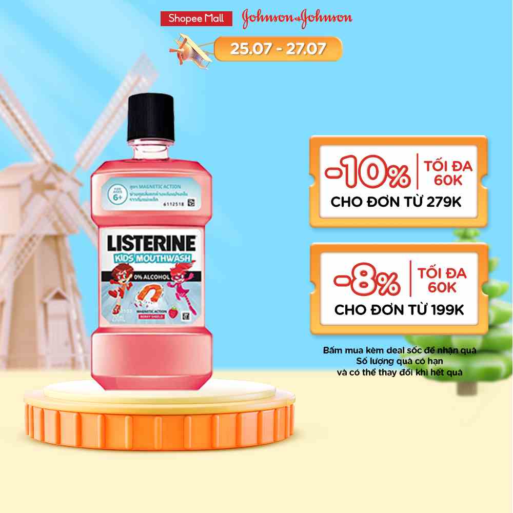 Nước súc miệng Listerine Kids dành riêng cho trẻ trên 6 tuổi 250ml