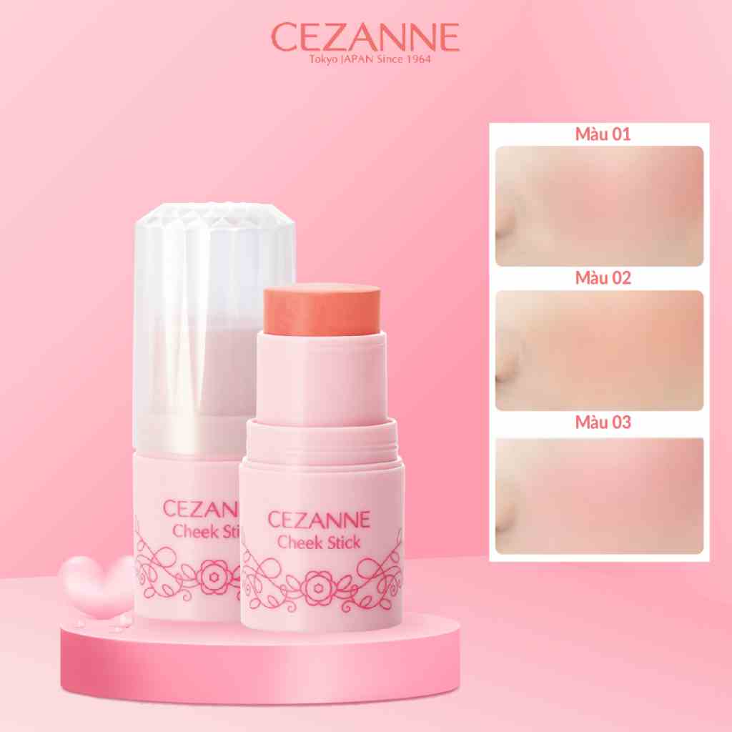 Phấn má hồng dạng thỏi Cezanne Cheek Stick lâu trôi màu đẹp 5g