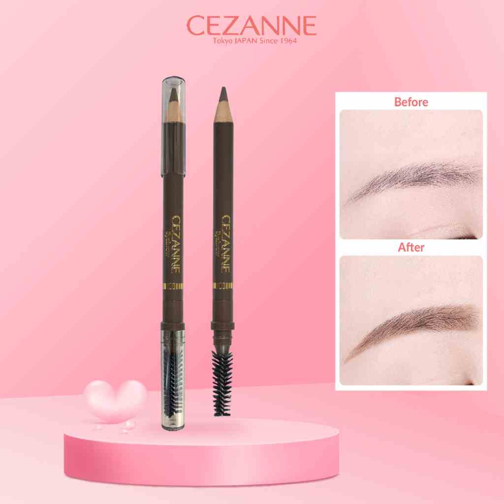 [Mã BMLTB200 giảm đến 100K đơn 499K] Chì kẻ lông mày Cezanne Eyebrow With Spiral Brush bền màu không thấm nước 1.2g