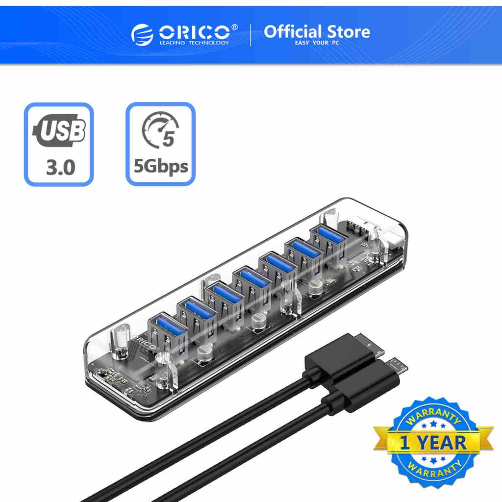 Bộ chuyển đổi ORICO F4U-U3 4 cổng / 7 cổng Usb 3.0 5gbps tốc độ cao tiện lợi dễ dùng
