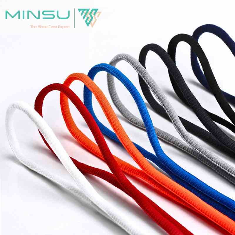 Dây Giày Thể Thao Sneaker Tròn MINSU M0201 120cm với 10 Màu Nổi Bật Cho Bạn Chọn Shoelaces Phụ Kiện Giày, Trắng, Đen