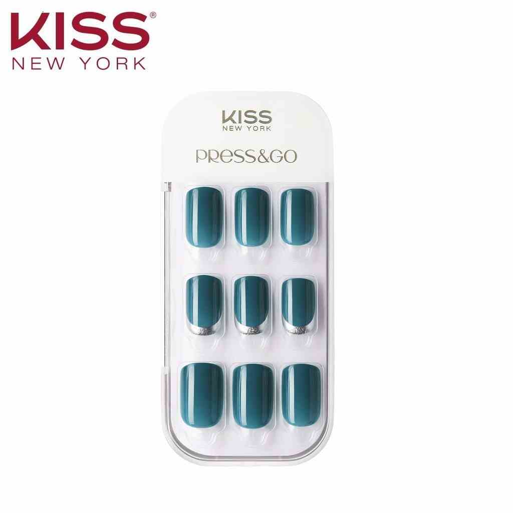 Bộ 30 Móng Tay Gel Tự Dán Press & Go Kiss New York Nail Box - Green Bay (KPNA17KA)