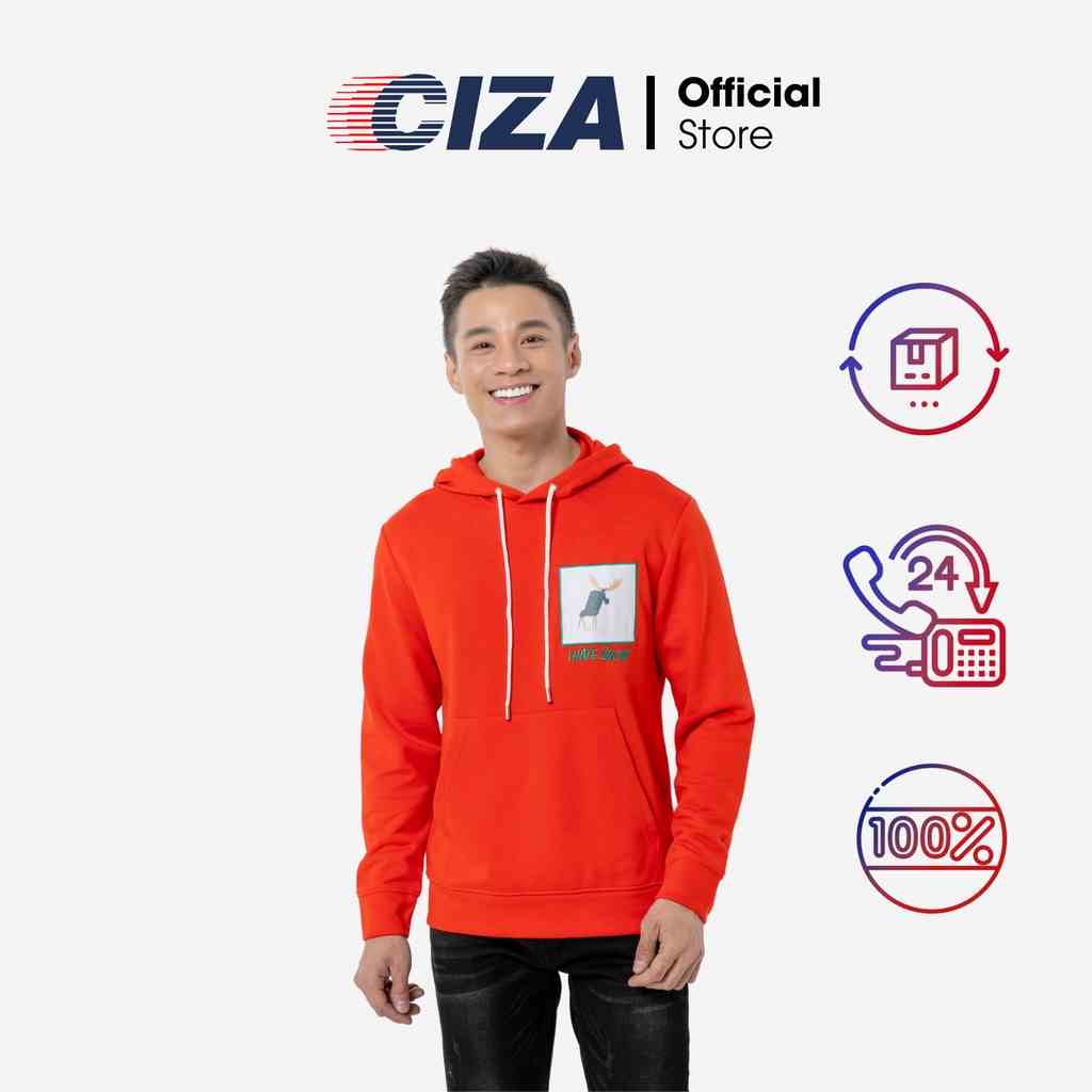 [Mã BMLTB35 giảm đến 35K đơn 99K] Áo hoodie dài tay nam CIZA form rộng vải nỉ dệt sợi cotton trẻ trung cá tính AHDN13