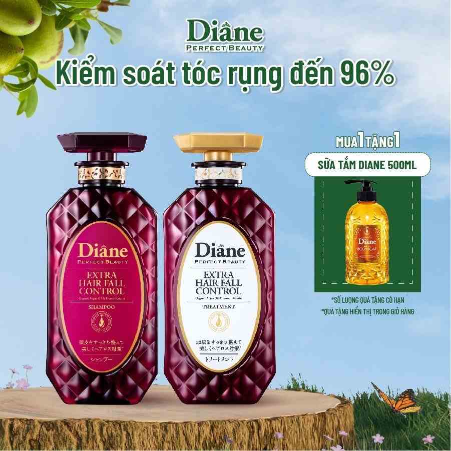 [Mã BMLTB35 giảm đến 35K đơn 99K] Combo gội xả kiểm soát tóc rụng Moist Diane Extra Hair Fall Control 450ml