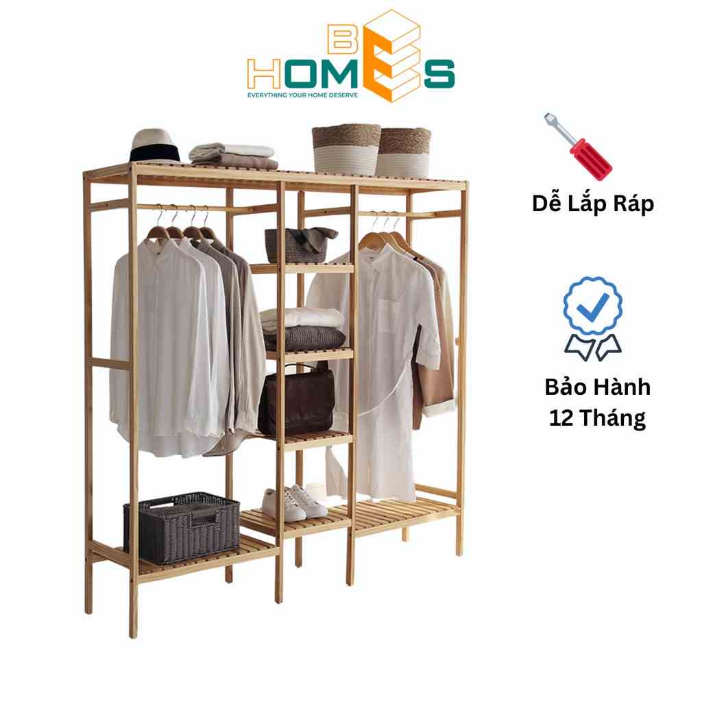 [Mã BMLTB35 giảm đến 35K đơn 99K] Tủ quần áo Behomemall 3 ngăn