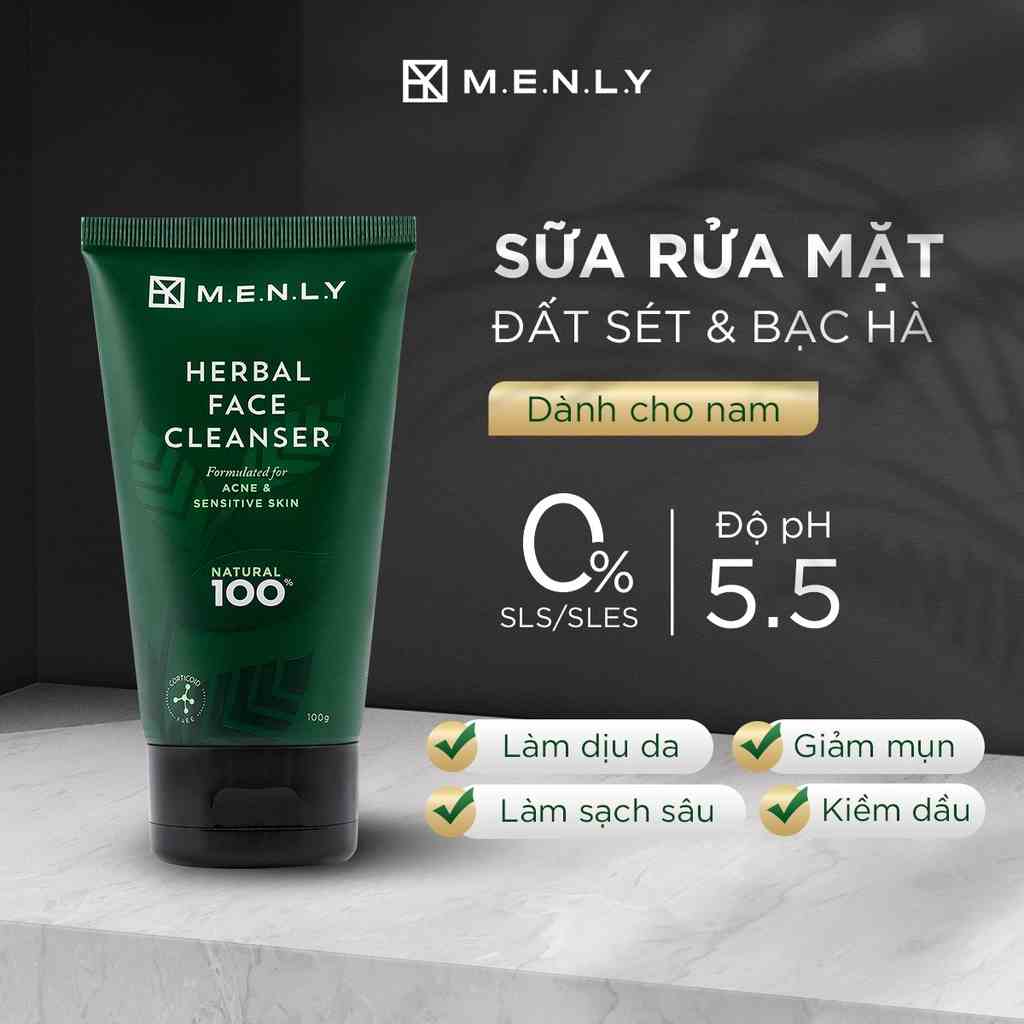 [Mã BMLTA35 giảm đến 35K đơn 99K] Sữa rửa mặt cho nam Menly thiên nhiên 100g