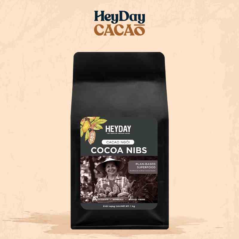 [Mã BMLTB35 giảm đến 35K đơn 99K] Cacao nibs rang thô tự nhiên túi 1kg - Heyday Cacao