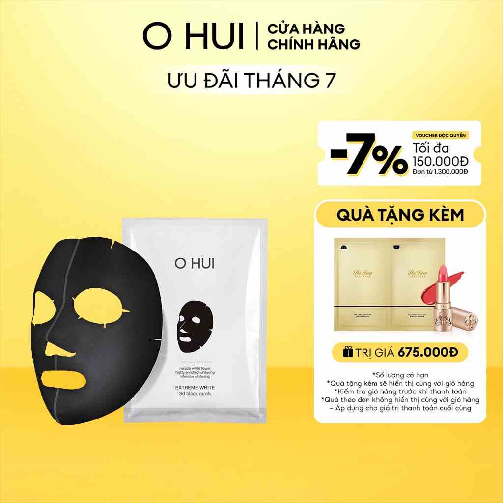 [Mã COSLUX07 giảm 120K đơn 1500K] Mặt nạ dưỡng trắng da OHUI Extreme White 3D Black Mask 6x27g