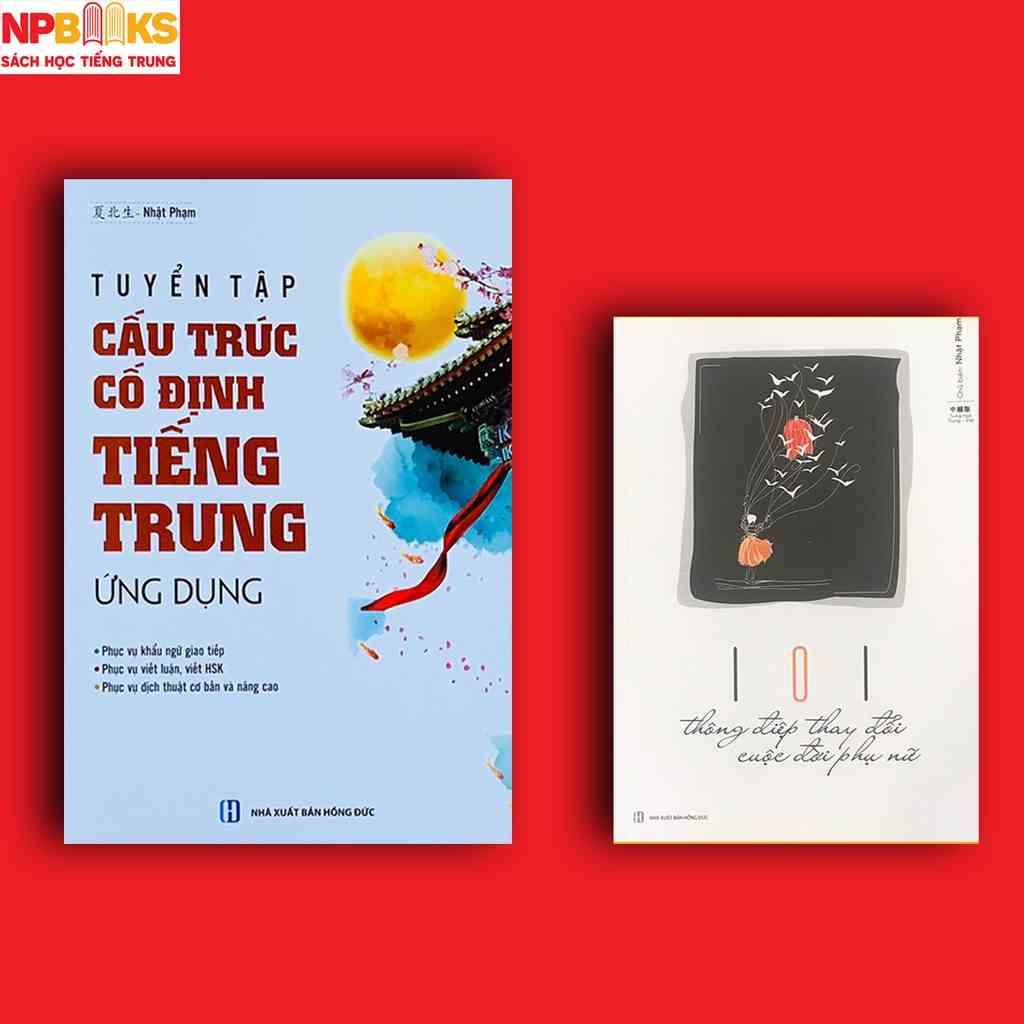 Sách - Combo Tuyển tập cấu trúc cố định tiếng trung ứng dụng + 101 thông điệp thay đổi cuộc đời phụ nữ