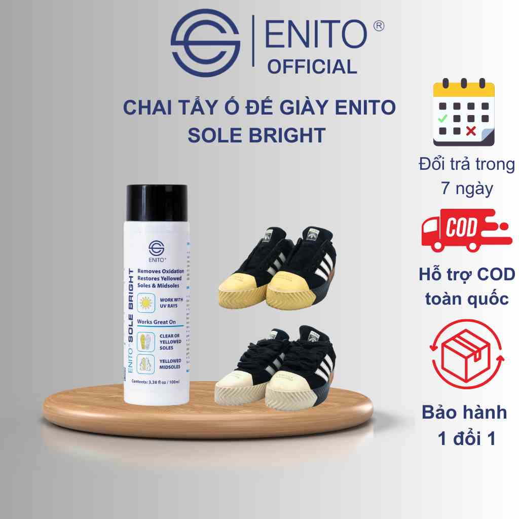 Dung Dịch Tẩy Ố Vàng Đế Giày ENITO Sole Bright 100ml - Chất Liệu Icy, Cao Su, Nhựa