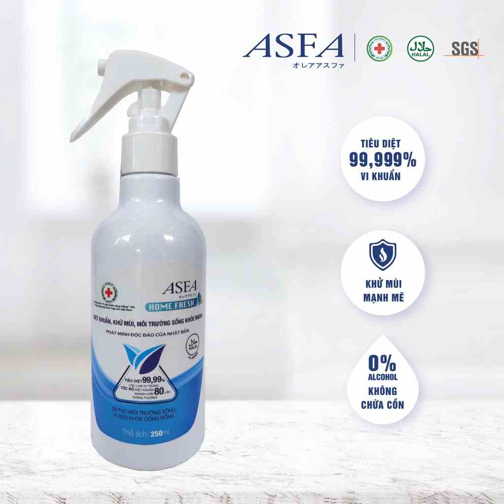 [Mã BMLTB35 giảm đến 35K đơn 99K] Nước khử mùi, diệt khuẩn ASFA Home Fresh 250ml vệ sinh nhà cửa