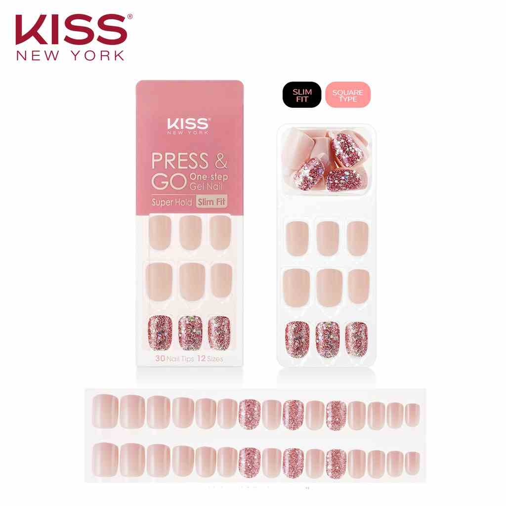 Bộ 30 Móng Tay Gel Tự Dán Press & Go Kiss New York Nail Box - Romantic Dream (KPNS11K)