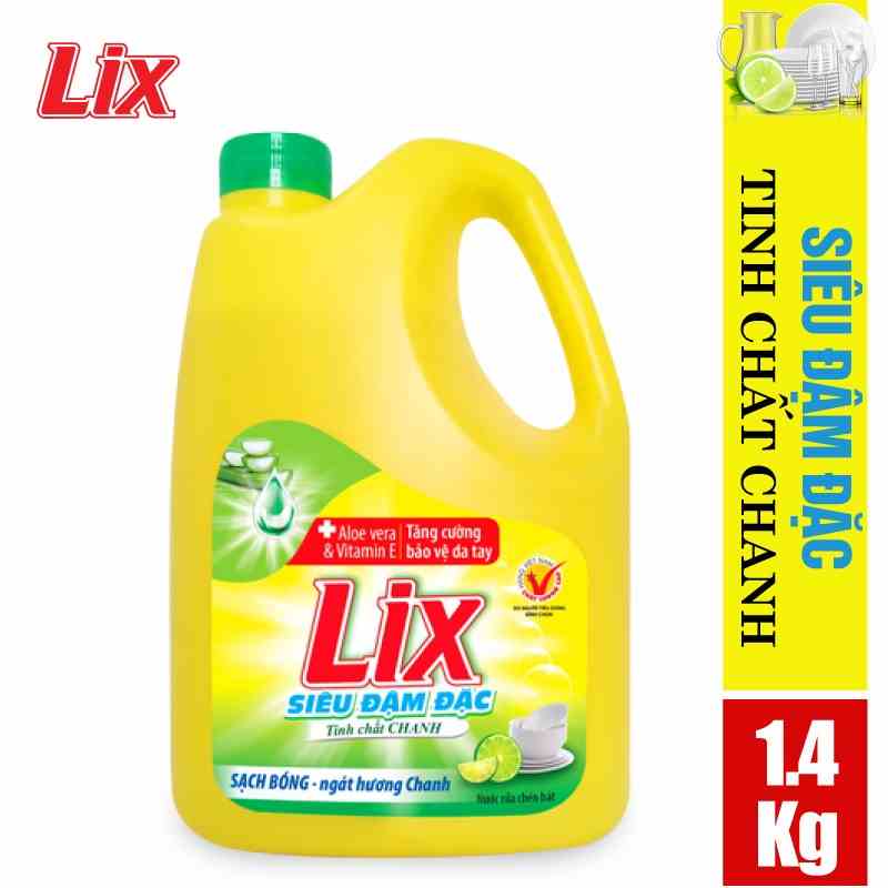 [Mã BMLTA35 giảm đến 35K đơn 99K] Nước rửa chén LIX siêu đậm đặc hương chanh 1.4kg NC140