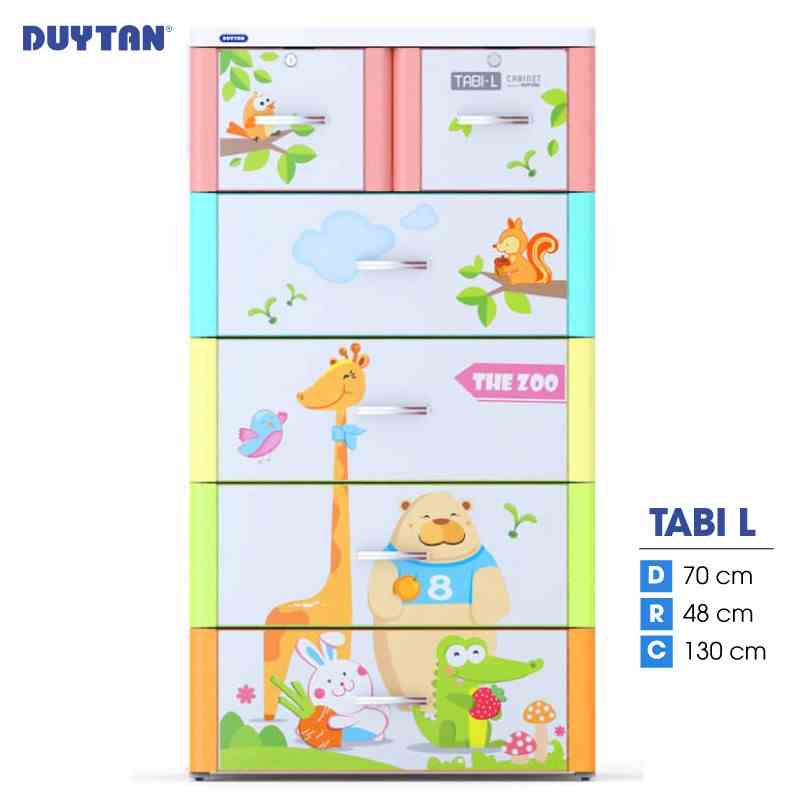 Tủ nhựa DUY TÂN Tabi L 5 tầng 6 ngăn (70 x 48 x 130 cm) - 52596