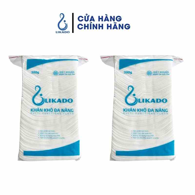 Khăn khô đa năng cho bé likado 300g kích thước 14x20cm SET 2 GÓI