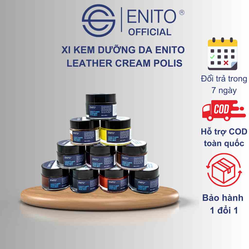 Xi Dưỡng Da Enito Leather Cream Polish 50gram - Làm Mềm, Phục Hồi Giày Da Cao Cấp