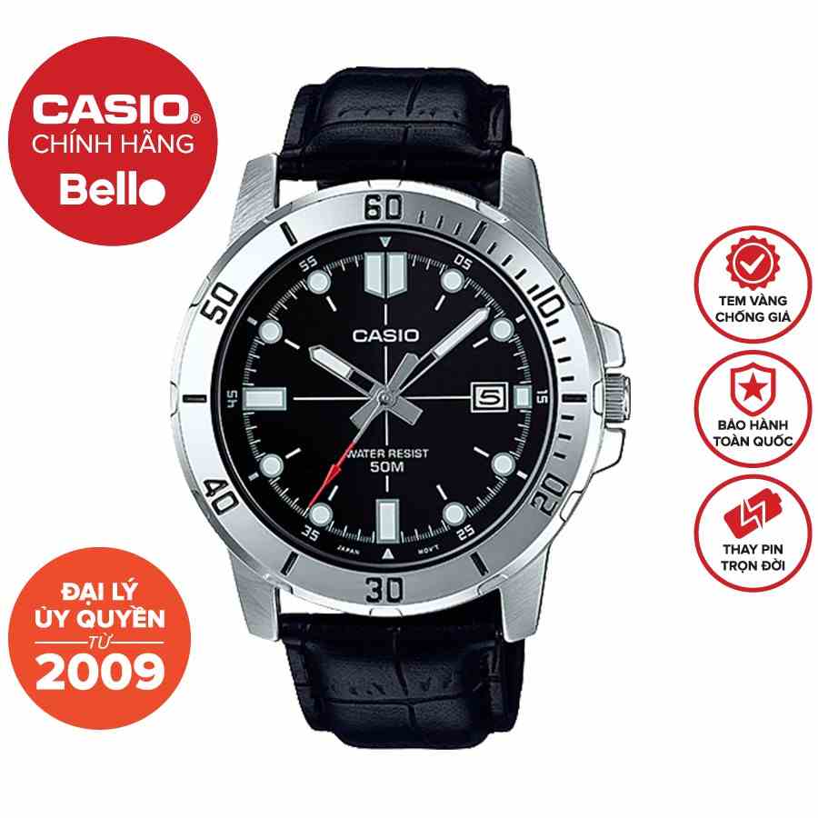 Đồng hồ Nam dây da Casio MTP-VD01 chính hãng bảo hành 1 năm Pin trọn đời