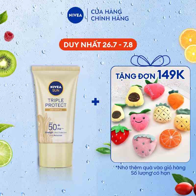 Kem Chống Nắng Dưỡng Da Chống Lão Hóa Triple Protect Anti Wrinkle SPF50+ PA+++ 40ML