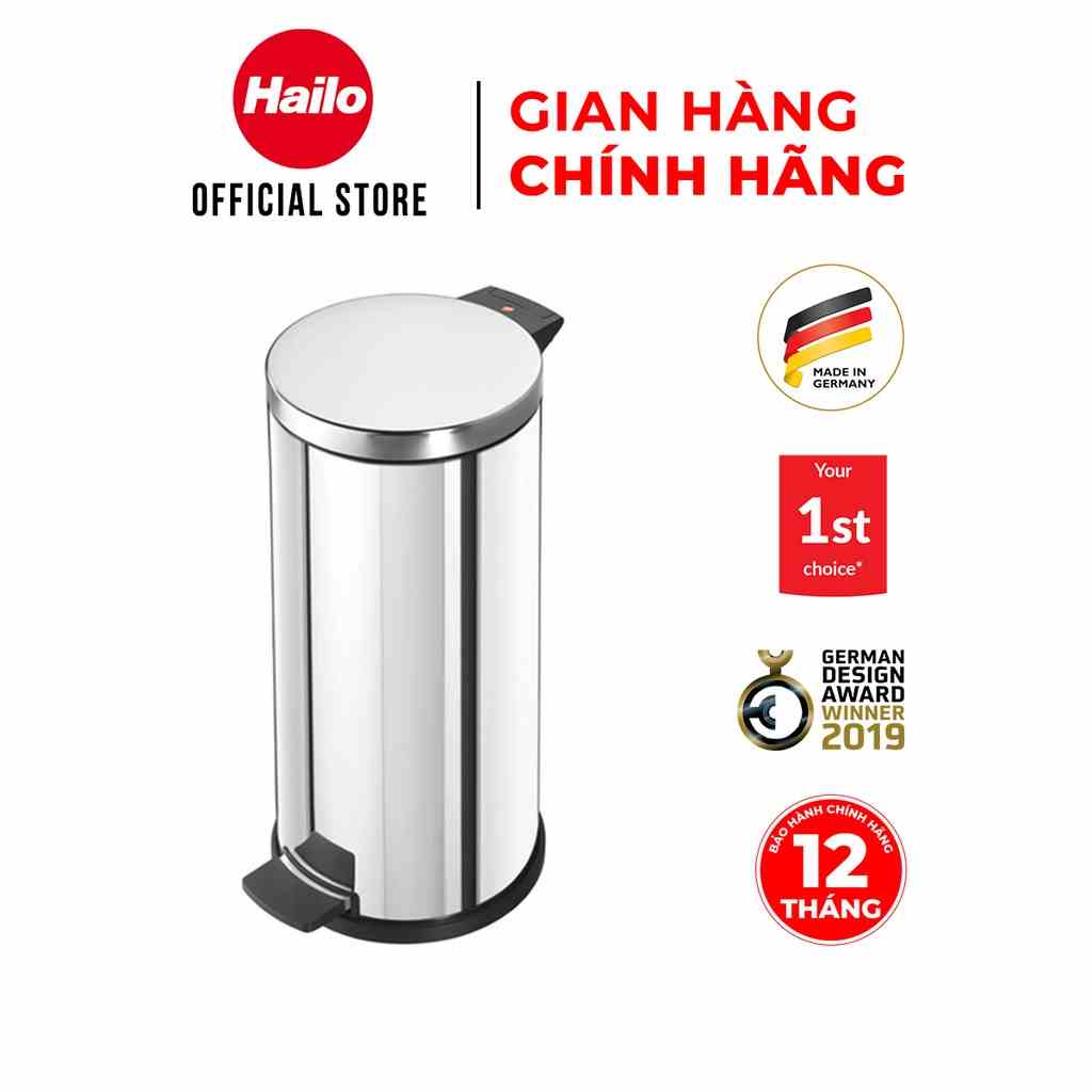 Thùng rác Hailo Solid. Hàng chính hãng, sản xuất tại Đức. Bảo hành 12 tháng.