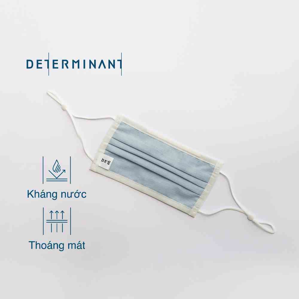 Combo 02 khẩu trang vải kháng khuẩn cao cấp DETERMINANT - kháng nước - màu xanh nhạt - Indigo [DET30TM]