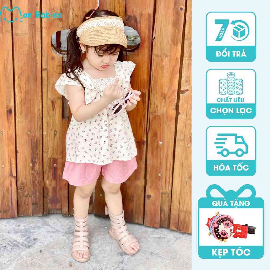 Áo cánh tiên bé gái Monbabies chất đũi tơ mềm mại thoáng mát cho bé 2-6 tuổi VL73