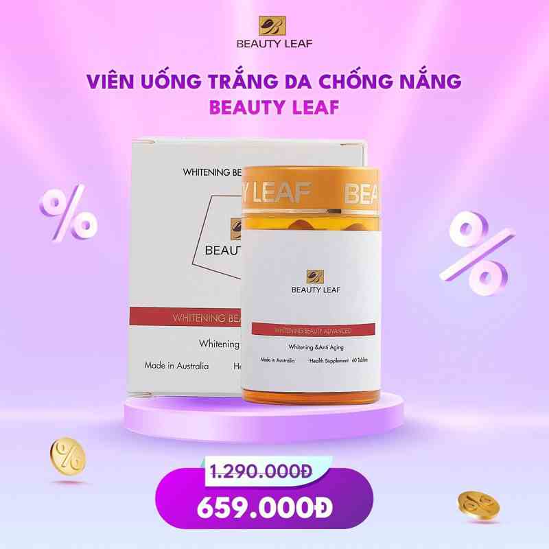 [GOLDEN HEALTH] Viên uống trắng da, chống nắng BeautyLeaf Whitening Beauty Advance (60 viên)