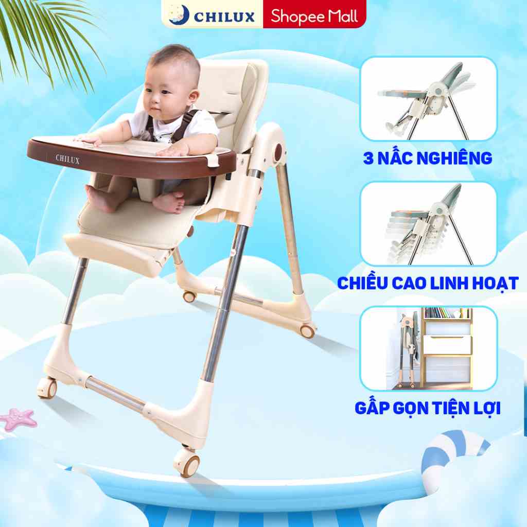 Ghế ăn dặm gấp gọn đa năng Chilux Grow S - Điều chỉnh nhiều chế độ - Bảo hành 2 năm