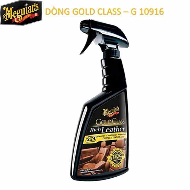 Meguiars Chai xịt làm sạch và dưỡng da nội thất ô tô dòng Gold Class - Rich Leather Cleaner & Conditioner - G10916