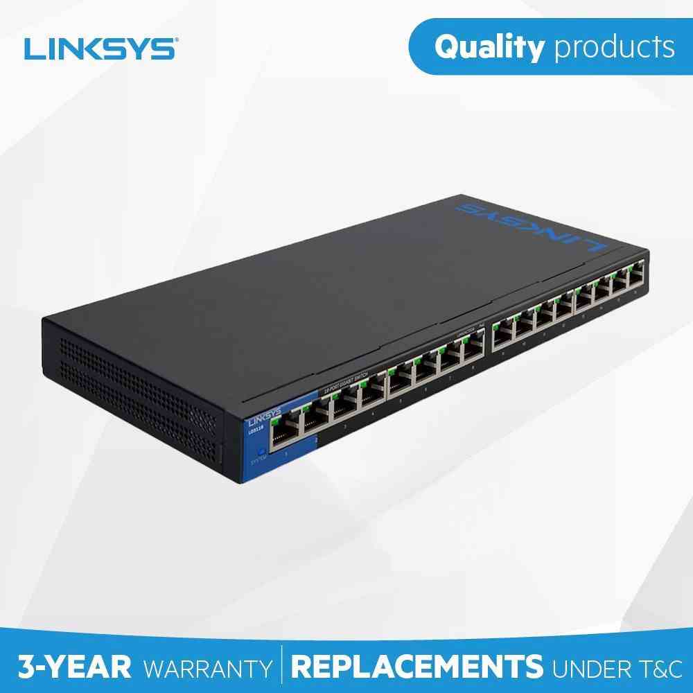 [Mã ICBFRI300 giảm 10% đơn 249K] Switch LINKSYS LGS116 16 cổng Gigabit