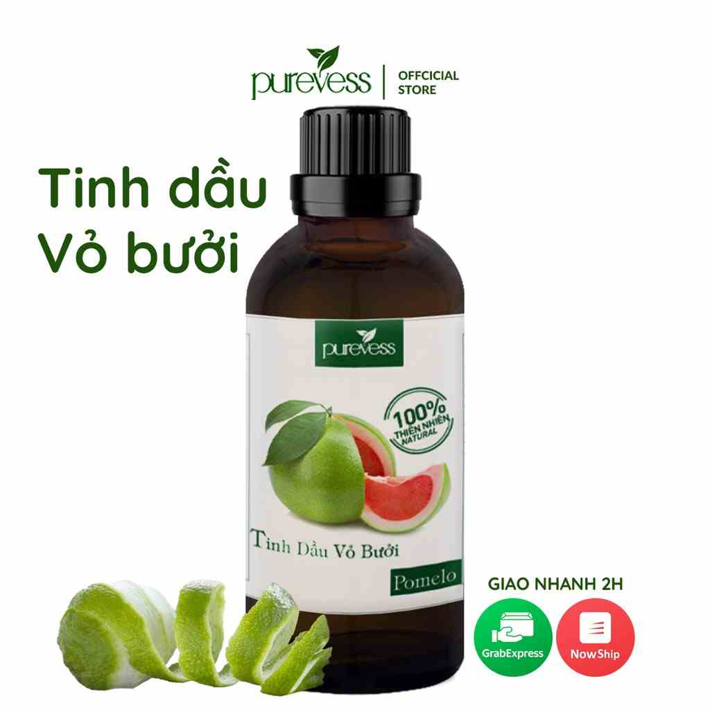 Tinh dầu Vỏ Bưởi Pureves, giúp thư giãn tinh thần, kích thích mọc tóc. Dung tích: 100ml