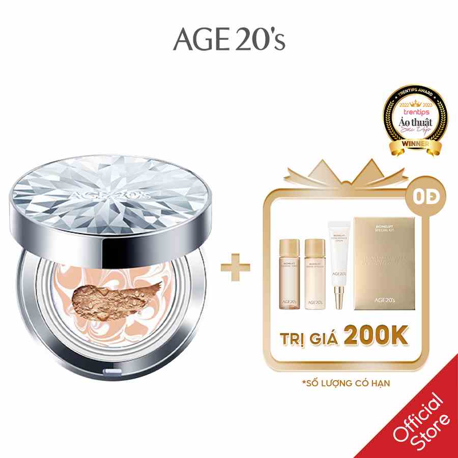 [Mã BMTTC60K giảm đến 60K đơn 50K] Phấn Nền Lạnh Kim Cương AGE20s Essence Cover Pact DIAMOND Pink SPF 50+/PA +++ 12.5g