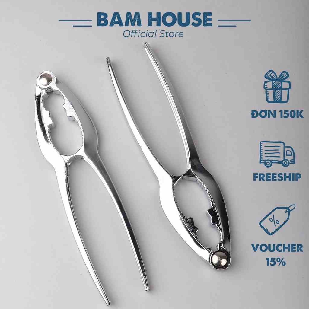 Dụng cụ kẹp càng cua, ghẹ và tách các loại vỏ, hạt cứng inox Bam House siêu bền cao cấp