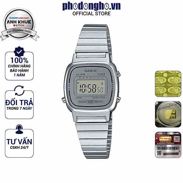 Đồng hồ nữ dây kim loại Casio Anh Khuê LA670WA-7DF