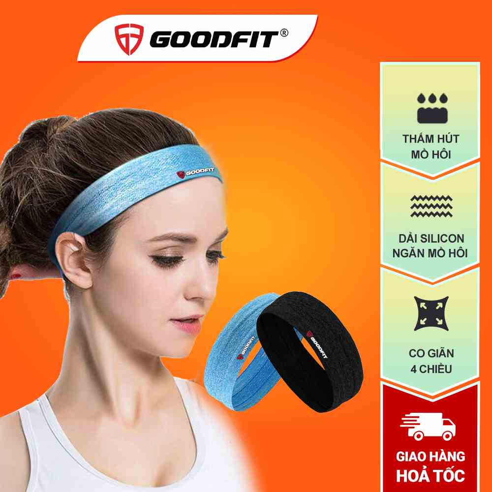 Băng đô thể thao nam, nữ Headband thấm mồ hôi trán GoodFit GF801SB băng trán thể thao co giãn