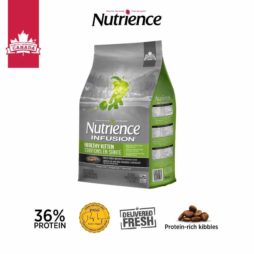 Thức Ăn Cho Mèo Con Nutrience Infusion Healthy Kitten - thịt gà và rau củ trái cây tự nhiên 500g