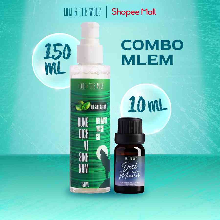 Set Sản Phẩm Chăm Sóc Vùng Kín Loli And The Wolf Dành Cho Nam: 1 Dung Dịch Vệ Sinh 150ml + 1 Nước Hoa Vùng Kín Nam 10ml