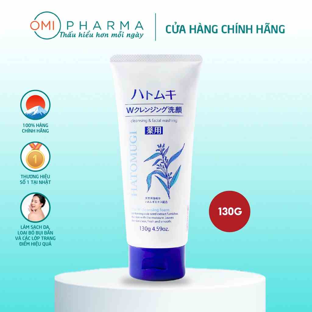 Sữa Rửa Mặt Tẩy Trang & Làm Sáng Da Hatomugi Hạt Ý Dĩ Nhật Bản (130g)