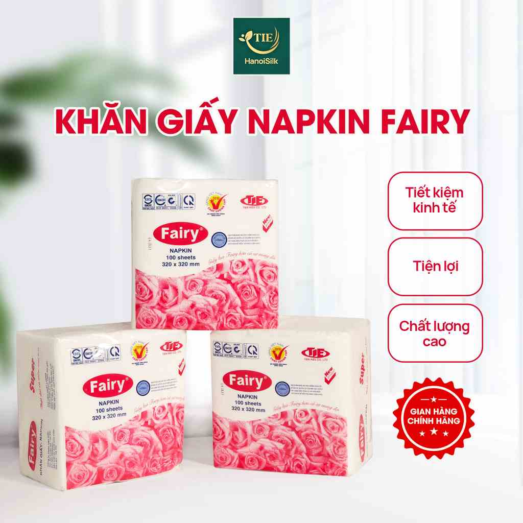 [Mã BMLTA35 giảm đến 35K đơn 99K] Combo 4 gói Khăn giấy ăn Napkin Fairy 320