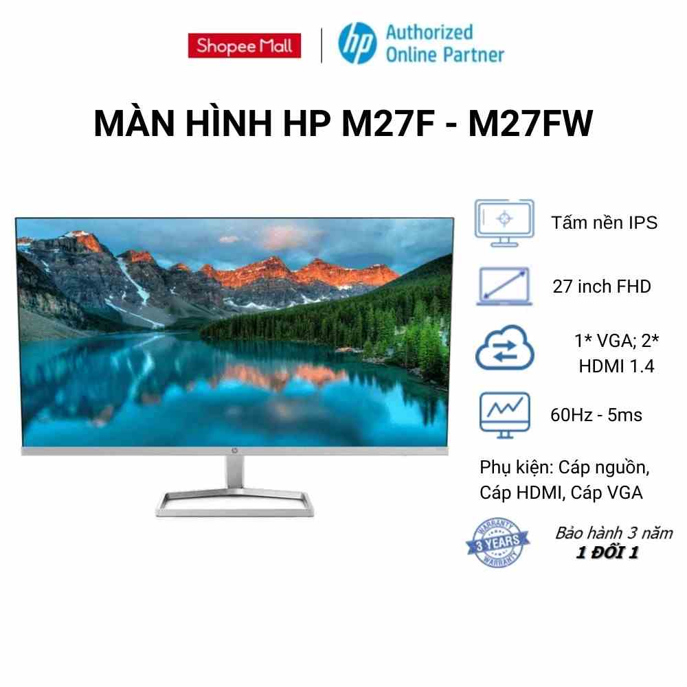 [Mã ELHPPK giảm 10% đơn 500K] Màn hình HP M27F / M27FW - 27 inch FHD IPS 60Hz