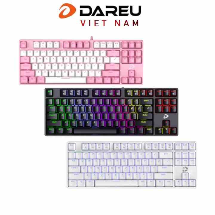 [Mã ELCL7 giảm 7% đơn 300K] Bàn phím cơ Gaming DAREU EK87 - Black (RED Led, Blue/ Brown/ Red D switch)