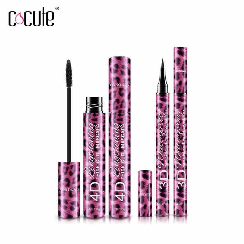 Set Mascara + Bút kẻ mắt COCUTE hiệu ứng 3D chuyên dụng trang điểm mắt giữ màu tốt 12g