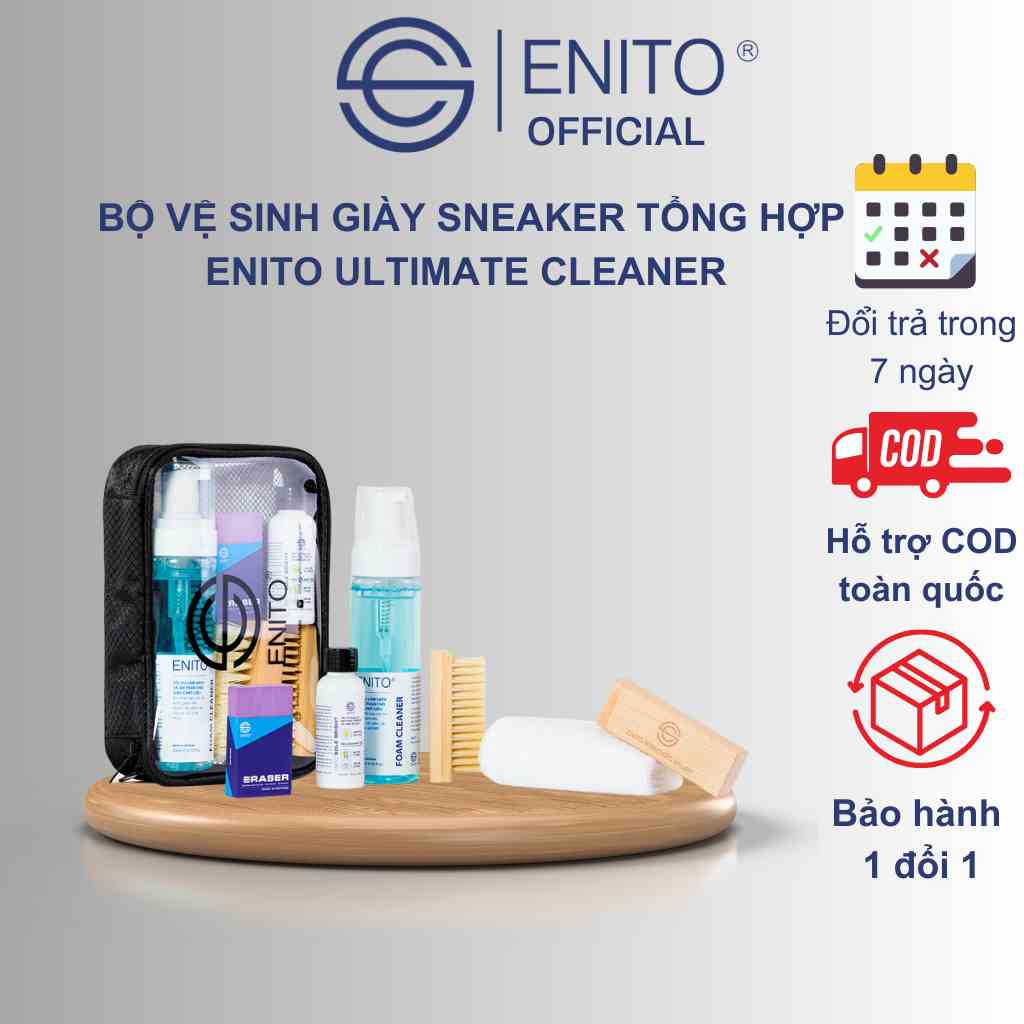 Bộ Vệ Sinh Giày Tổng Hợp Enito Ultimate Sneaker Care Kit - Chuyên Dùng Để Vệ Sinh Giày Sneaker, Giày Da Lộn, Tẩy Ố Vàng