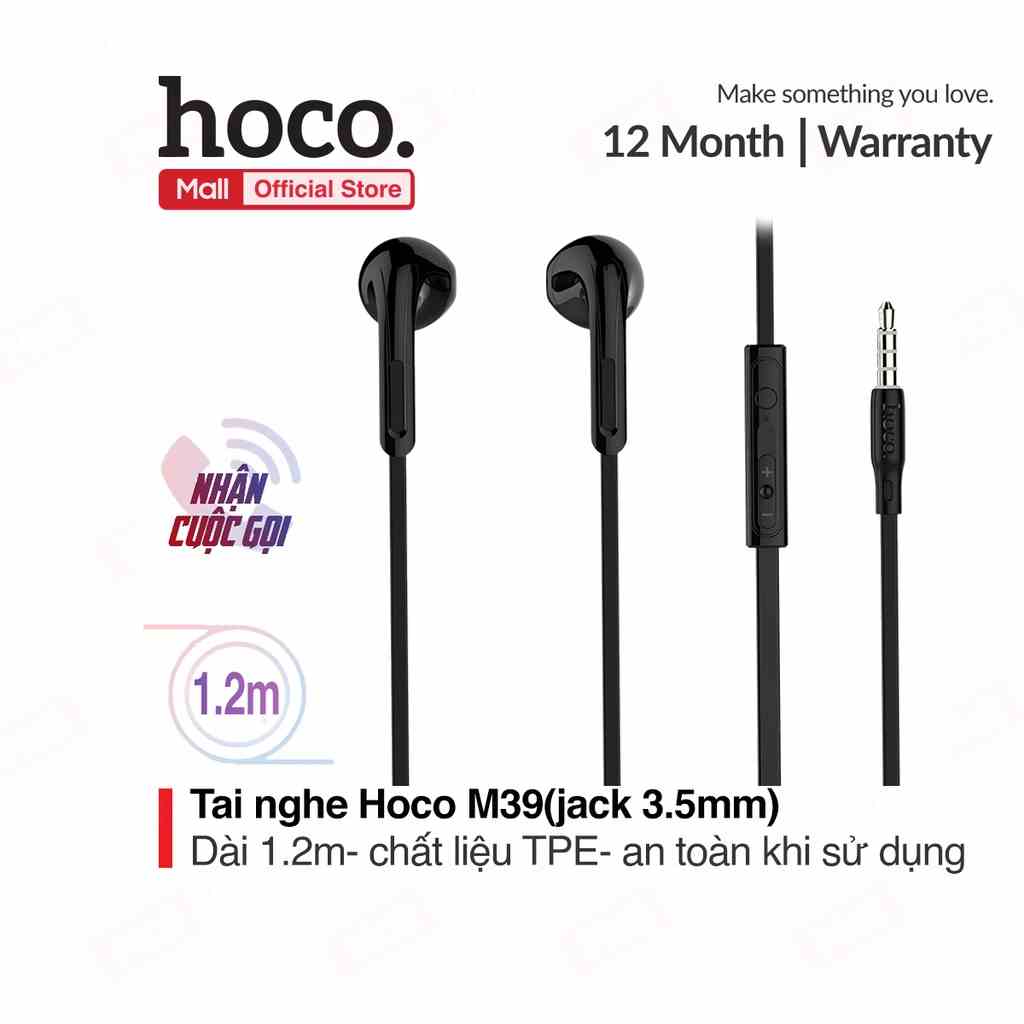 Tai nghe nhét tai Hoco M39 Super Bass tương thích các dòng điện thoại jack 3.5mm