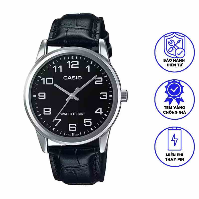 Đồng hồ nam dây da chính hãng Casio MTP-V001L-1BUDF