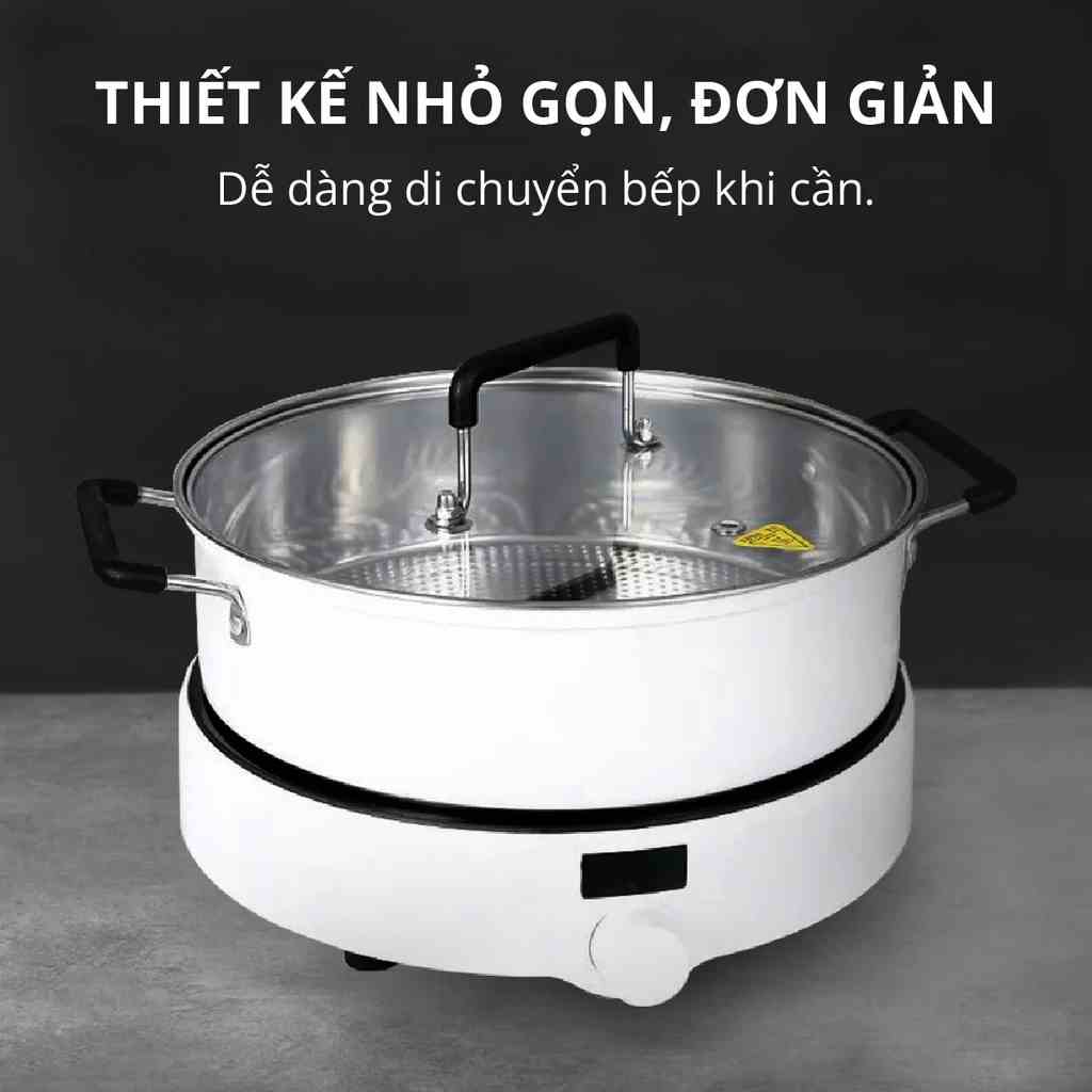 Bếp Điện Từ Đơn Mishio MK218 1500W – Tặng Kèm Nồi Lẩu MK218A 5Lít